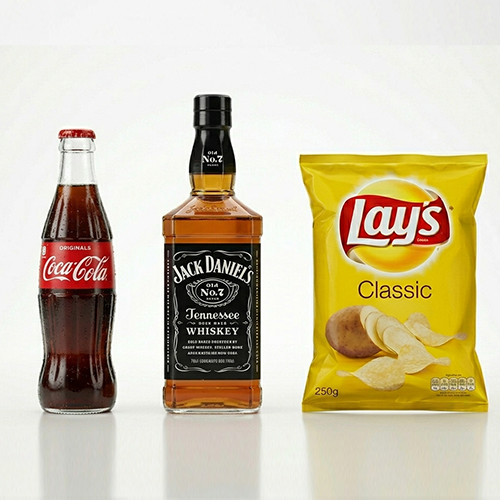 1 jack Daniel's 70 cl + 1 Coca + 1 chips Lays