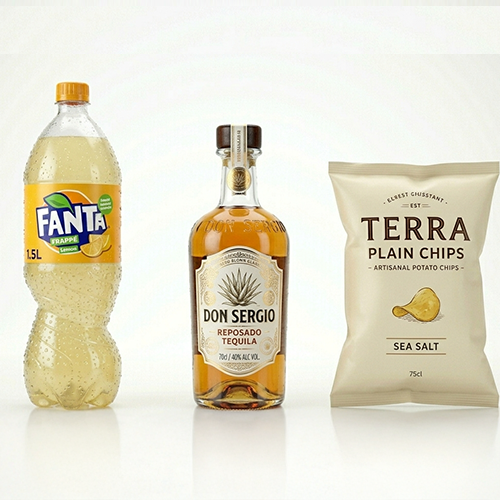 1 Tequila 70 cl + 1 Fanta Frappé citron 1.5L + 1 chips