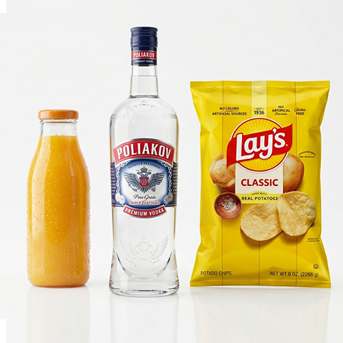 Poliakov 70cl + Jus + 1 chips Lays