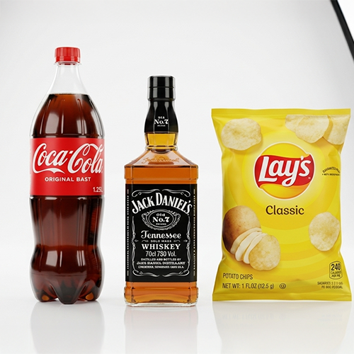 Jack Daniel's 70 cl + 1 Coca 1.25L + 1 chips Lays